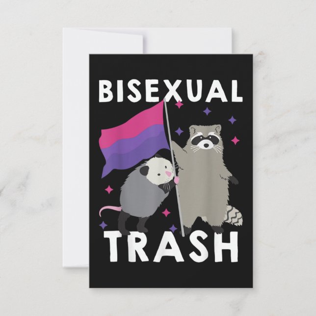 Carte De Correspondance Bisexual Trash Gay pride Rainbow LGBT Raccoon (Devant)