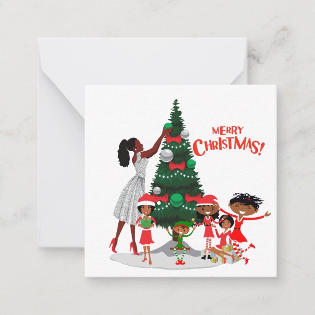 Carte De Correspondance Black Family Christmas Card (Devant)