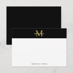 Carte De Correspondance Black Gold Minimal Élégant Simple Classy Moderne