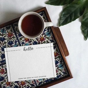 Carte De Correspondance Black Lines Bonjour depuis le bureau de