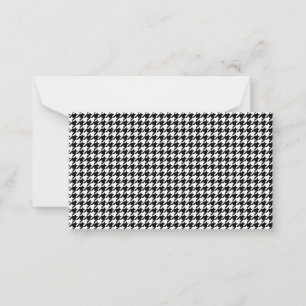 Carte De Correspondance Black White Houndstooth Tissue