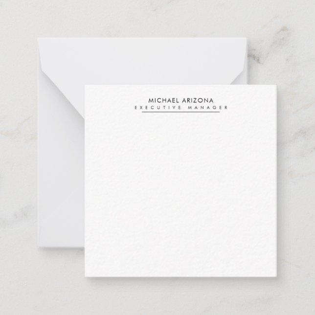 Carte De Correspondance Black & White Minimalist Plain Modern (Devant)