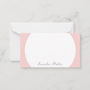 Carte De Correspondance Blanc rose pâle Calligraphié Moderne tendance