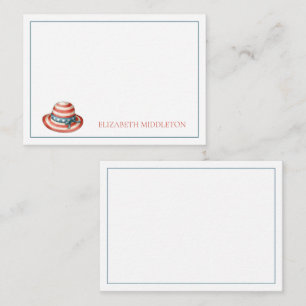 Carte De Correspondance Blanc rouge et bleu 4 juillet chapeau bleu