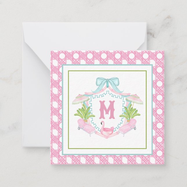 Carte De Correspondance Blason Monogramme Prépa Palm Beach (Devant)