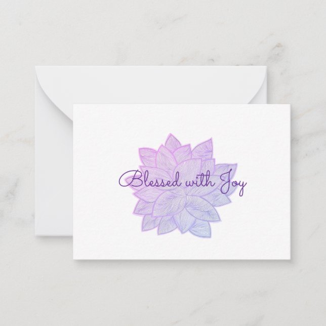Carte De Correspondance Blessed with Joy: Hand-Drawn Floral Affirmation (Devant)