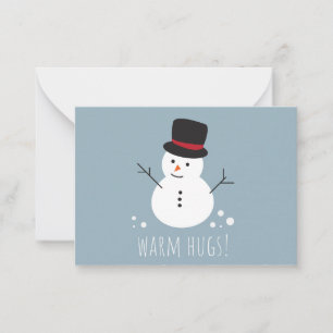Carte De Correspondance Bleu chauds accolades à Little Brun Noël