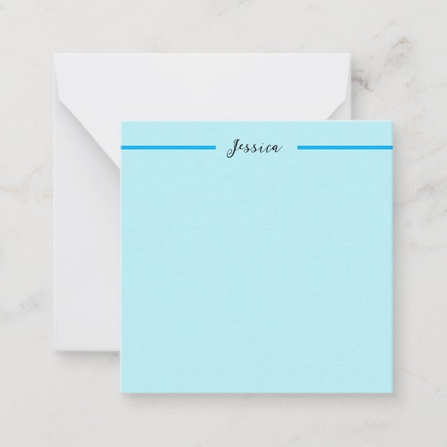 Carte De Correspondance Bleu Élégant Simple Moderne Nom Professionnel (Devant)