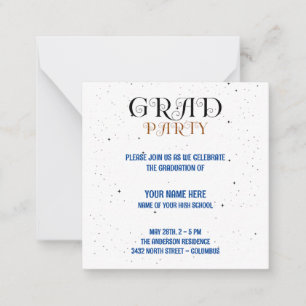 Carte De Correspondance Bleu minimaliste de la partie Grad Noir & Blanc Sc