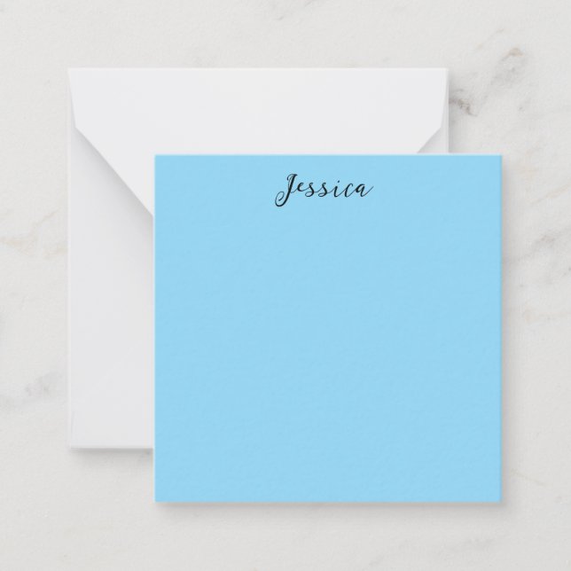 Carte De Correspondance Bleu Moderne Élégant Simple Professionnel Nom (Devant)