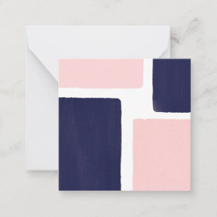 Carte De Correspondance Bloc de couleur minimaliste bleu marine