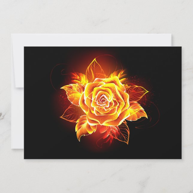Carte De Correspondance Blooming Fire Rose (Devant)