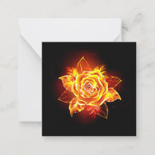 Carte De Correspondance Blooming Fire Rose