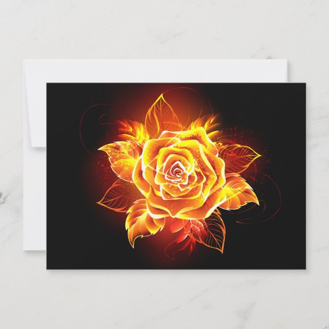 Carte De Correspondance Blooming Fire Rose (Devant)