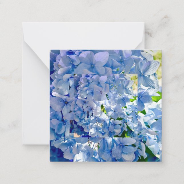 Carte De Correspondance Blue Hydrangea Nom personnalisé (Devant)