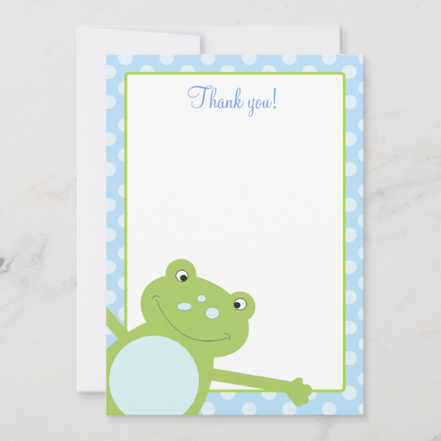 Carte De Correspondance Blue Leap Frog Froggy Flat Merci notes (Bleu) (Devant)