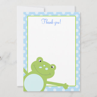 Carte De Correspondance Blue Leap Frog Froggy Flat Merci notes (Bleu)