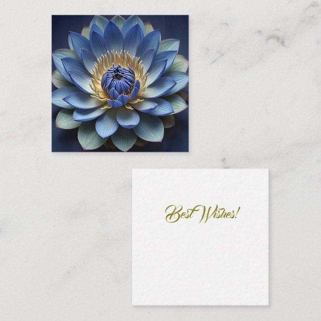 Carte De Correspondance Blue Lotus Fleur Spirituel Zen Art Personnalisé (Devant / Derrière)