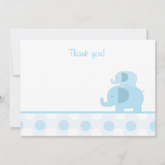 Carte De Correspondance Blue Mod Elephant Flat Merci notes
