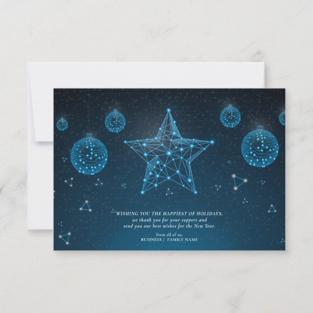 Carte De Correspondance Blue Modern Christmas Star Entreprise Logo Entrepr (Devant)