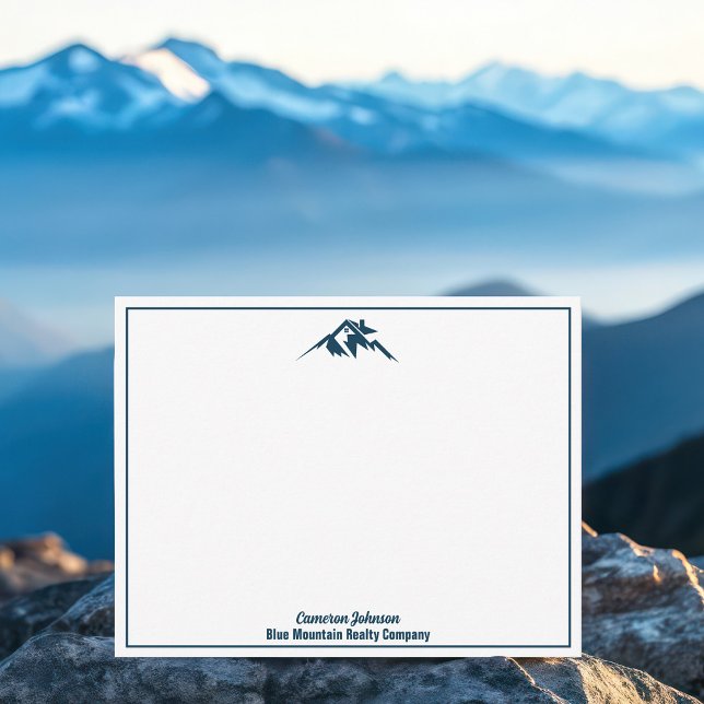 Carte De Correspondance Blue Mountain Real Estate Company Custom Realtor (Créateur téléchargé)