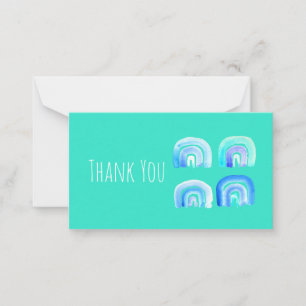 Carte De Correspondance Blue Pastel rétro arc-en-ciel
