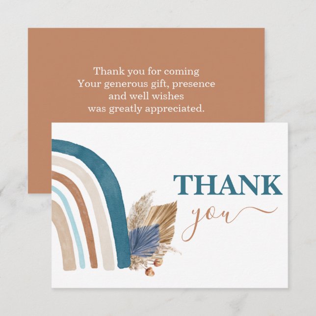 Carte De Correspondance Blue Rainbow merci (Devant / Derrière)