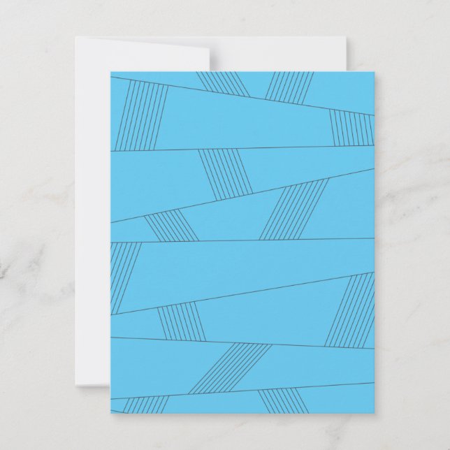 Carte De Correspondance Blue, simple, elegant, abstract line pattern (Devant)