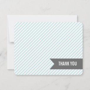 Carte De Correspondance Blue Stripes Flat Merci Notes