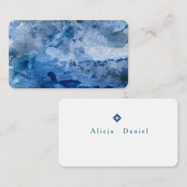 Carte De Correspondance Blue Wave Card. (Devant / Derrière)
