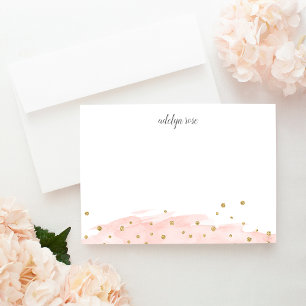 Carte De Correspondance Blush   Confetti Pop Personalized Stationery Flat