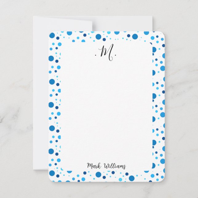 Carte De Correspondance Blush Moderne et Bleu Nuit (Devant)