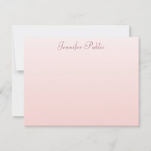 Carte De Correspondance Blush Pink Elegant Nom Du Script À Main Texte Simp