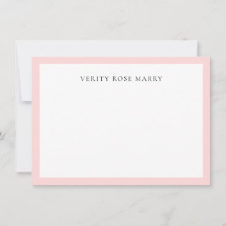 Carte De Correspondance Blush Pink | Minimal Feminine Monogram Design