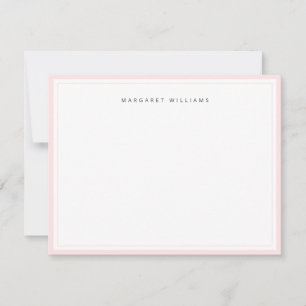 Carte De Correspondance Blush Rose Élégant Féminin Minimaliste Bordure