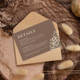 Carte De Correspondance Boho Beige Botanique Détails du Mariage