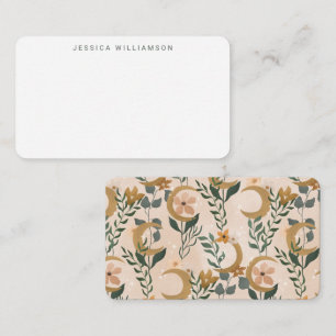 Carte De Correspondance Boho Blush Floral Moon Personnalisé Nom Enceinte C