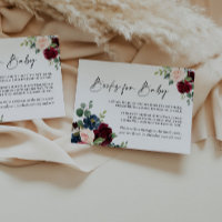 Boho Burgundy Blush Livres pour Baby Card