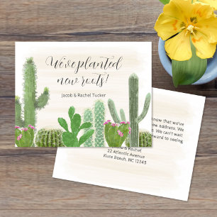 Carte De Correspondance Boho Desert Cactus Aquarelle Nouvelles Racines Dém