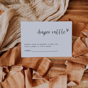 Carte De Correspondance Boho Heart Diaper Raffle Baby shower Jeu E100