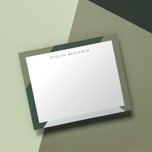 Carte De Correspondance Boho moderne Chic Sage & Pine Vert Motif Frontière (Créateur téléchargé)