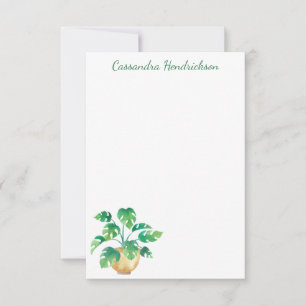 Carte De Correspondance Boho Monstera Plante moderne minimaliste personnal