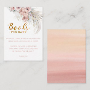Carte De Correspondance Boho Pampas Livres pour Baby Card Girl