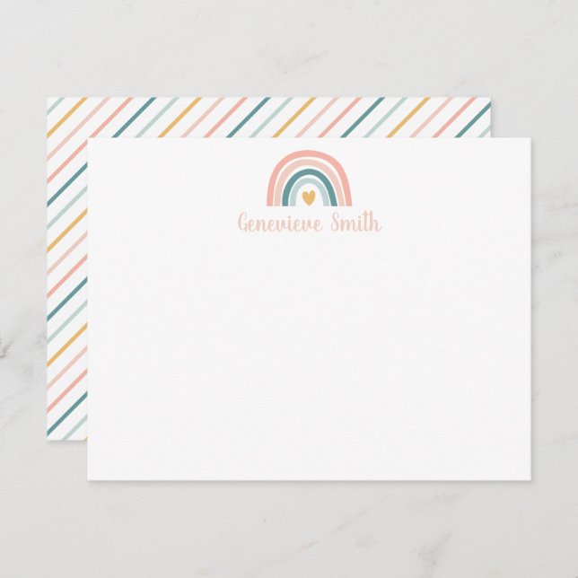 Carte De Correspondance Boho Rainbow Stationery (Devant / Derrière)