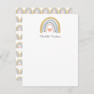 Carte De Correspondance Boho Watercolor Rainbow Girl's