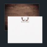 Carte De Correspondance Bois de cerf Chasse Chasseur Rustique Bois foncé<br><div class="desc">Ce design présente des bois de cerf rustiques avec un espace pour un nom/texte ci-dessous et un fond en bois sombre. Cliquez sur le bouton personnaliser si vous souhaitez ajuster les éléments de design et/ou modifier davantage le texte ! Des variations de ce design, des couleurs supplémentaires, ainsi que des...</div>