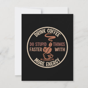 Carte De Correspondance Boisson d'art de café Plus d'énergie