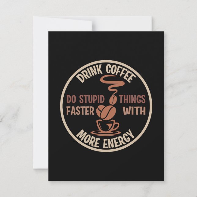 Carte De Correspondance Boisson d'art de café Plus d'énergie (Devant)