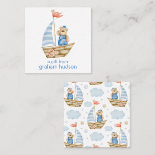Carte De Correspondance Boîtier cadeau bateau nautique Aquarelle