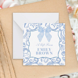 Carte De Correspondance Boîtier cadeau bleu grand-mère côtière personnalis
